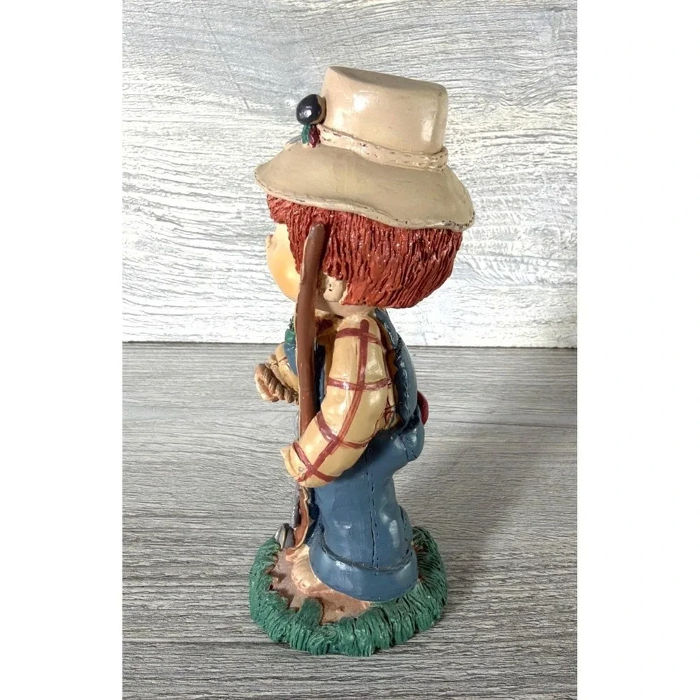 Vtg Little Blessings by Suzi Fishing Boy Figurine Fisherman Frog Fish 5.25